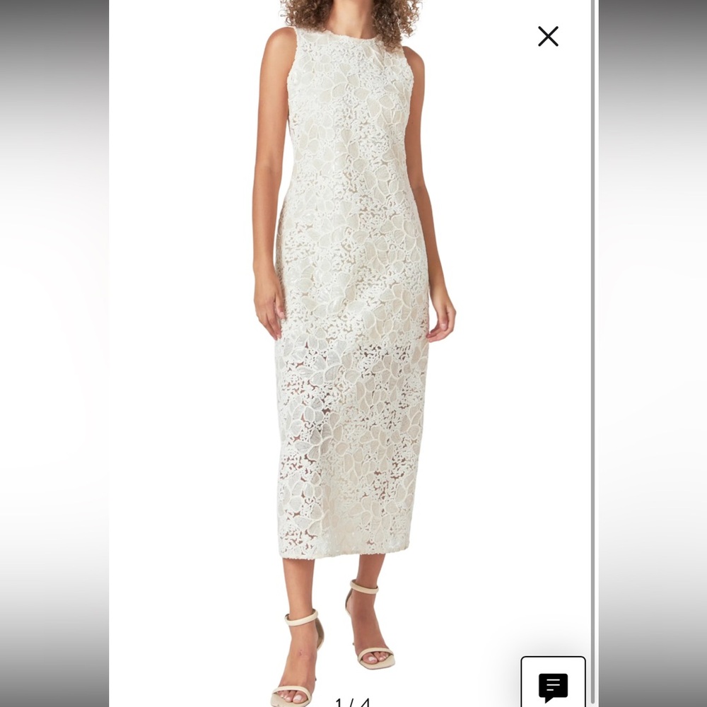 Anthropologie Endless Rose Cream Lace/velvet Dress NWT